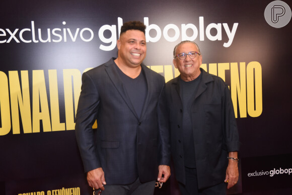 Galvão Bueno marcou presença no lançamento de documentário sobre a trajetória de Ronaldo
