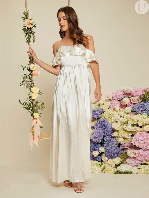 Vestido de noiva off-white: esse modelo da Shein é perfeito para quem dispensa o branco no casamento