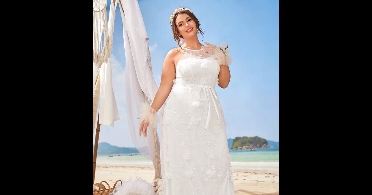 Vestido De Noiva Plus Size Na Shein Acinturado E Com Renda Esse Modelo Fica Bonito Para