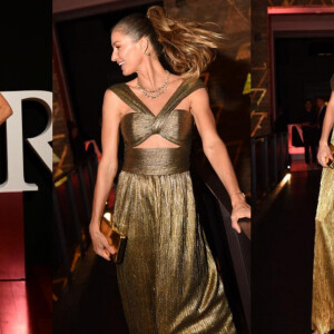 Esse vestido dourado usado por Gisele Bündchen em SP é a inspiração que faltava para seu Réveillon