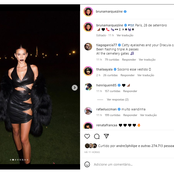 Vestido? Bruna Marquezine confunde Thaila Ayala com look preto sexy