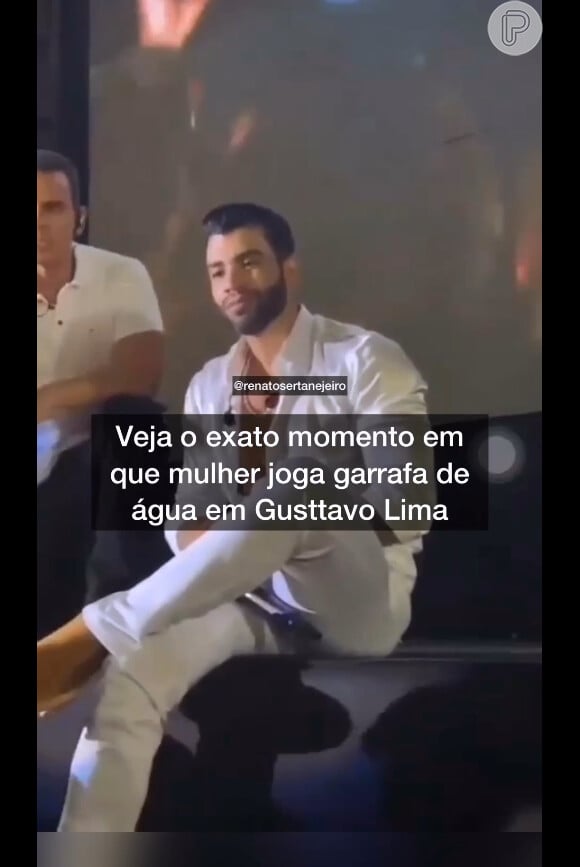 Gusttavo Lima havia parado de cantar e conversava com fãs quando foi atingido