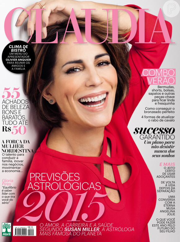 Gloria Pires é a capa da revista 'Claudia' de janeiro de 2015
