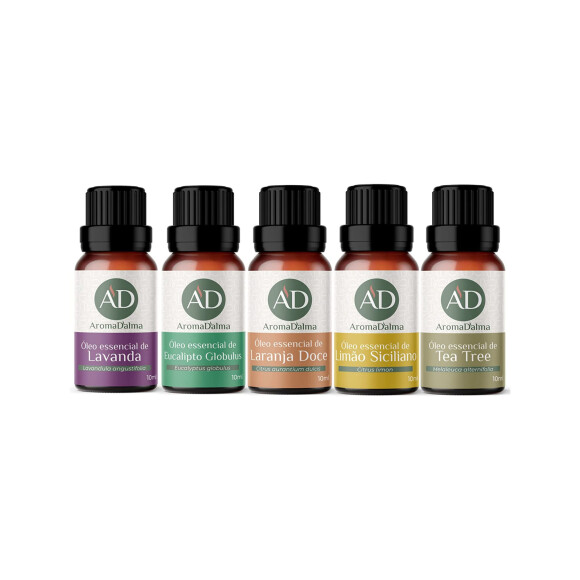 Kit óleo essencial para aromaterapia, Aroma D'alma