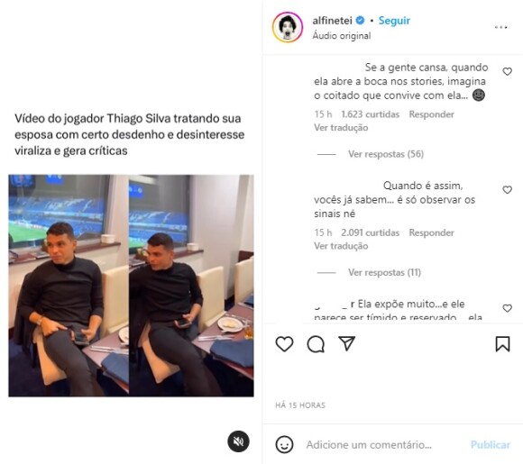 Reação de Thiago Silva levantou um debate na web