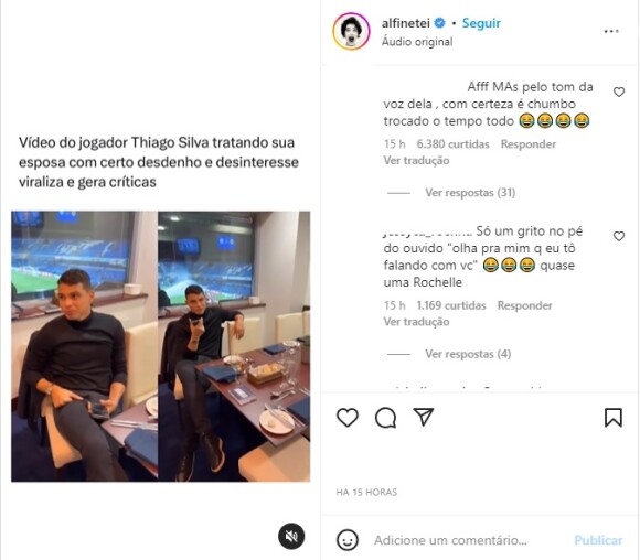 Alguns seguidores consideraram a atitude de Belle Silva chata, já outros criticaram Thiago Silva