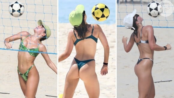 Jade Picon se apaixonou pelo futevôlei praticado em praia do Rio e dá um show de estilo nas aulas, que pratica há 3 meses