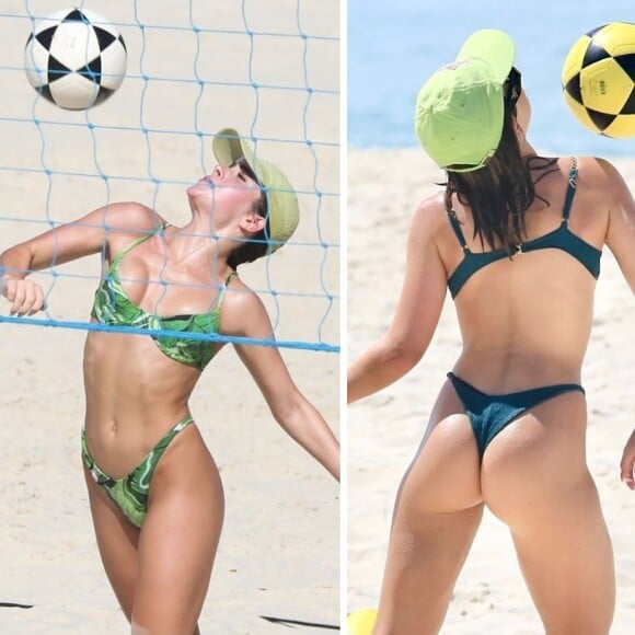 Jade Picon se apaixonou pelo futevôlei praticado em praia do Rio e dá um show de estilo nas aulas, que pratica há 3 meses