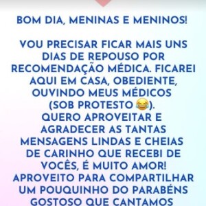 Ana Maria Braga deu o comunicado pelas redes sociais