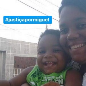 Mirtes publica em seu perfil no instagram mensagem para ajudar a trazer Justiça para Miguel até hoje