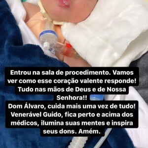 Dois dias após o mesversário, Maria Guilhermina passou por nova cirurgia no coração