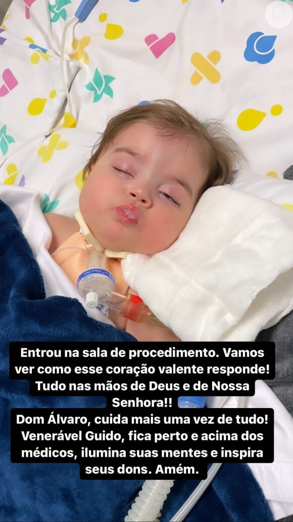 Dois dias após o mesversário, Maria Guilhermina passou por nova cirurgia no coração