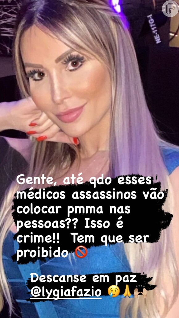 Morte da modelo Lygia Fazio gerou revolta na apresentadora Flávia Noronha: 'Até quando esses médicos assassinos vão colocar PMMA nas pessoas? Isso é crime!'