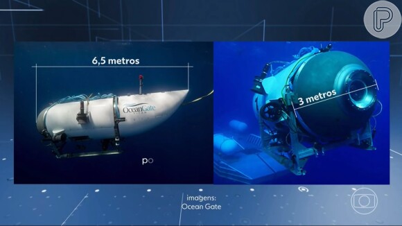 Jornal Nacional usou imagens da empresa Ocean Gate para explicar como é o submarino desaparecido.