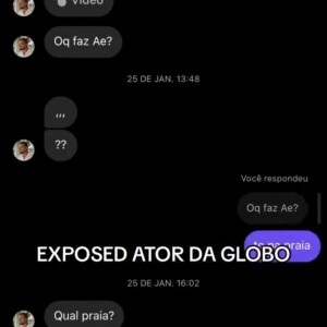 Jovem também revelou ter recebido nudes de Rafael Cardoso