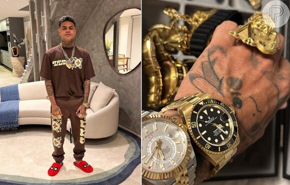 MC Cabelinho, em apenas uma foto, ostentou dois relógios Rolex que, juntos, podem chegar a custar R$ 340 mil.