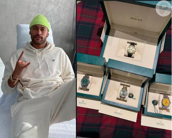 Neymar tem uma coleção extensa de relógios de luxo Rolex