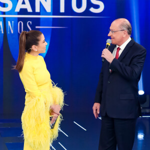 Patricia Abravanel recebeu Geraldo Alckmin no especial de 60 anos do 'Programa Silvio Santos' em junho de 2023