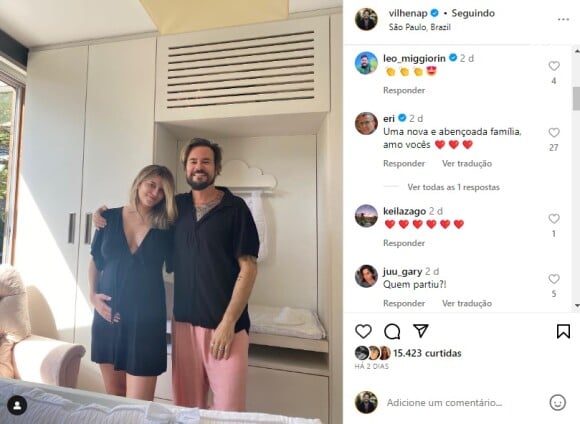 Enquanto Paulo Vilhena está 'confinado' em 'No Limite', sua esposa deixou uma mensagem para o ator em seu Instagram.