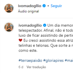 Ivo Madoglio havia feito uma publicação enaltecendo Gloria Pires cinco dias antes da polêmica 