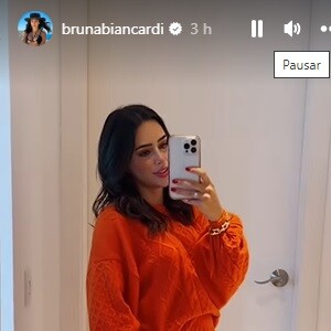 Bruna Biancardi explicou que, por causa da gravidez, só usa roupas com elástico