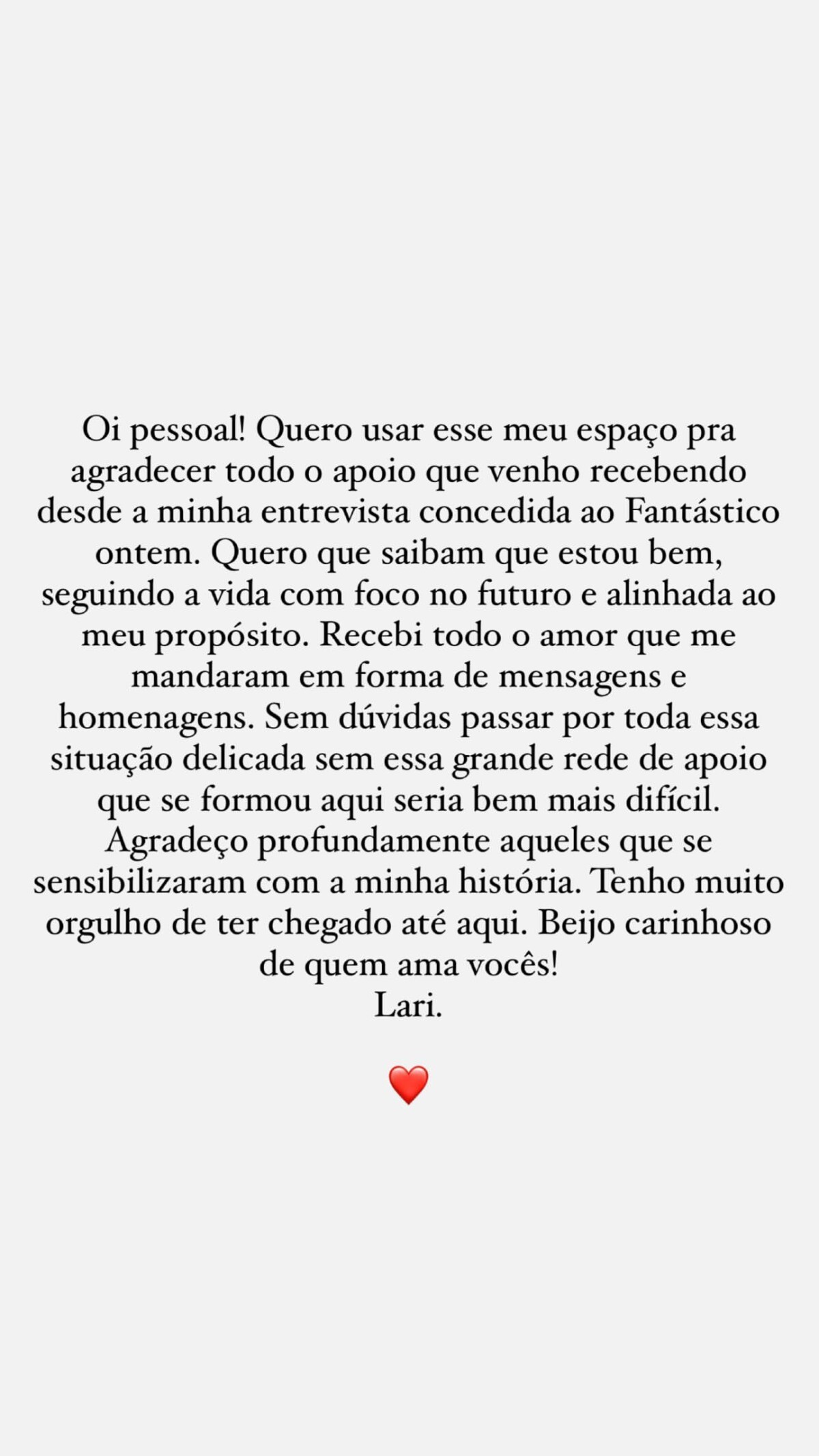 Foto: Larissa Manoela se pronunciou sobre apoio que está recebendo nas ...