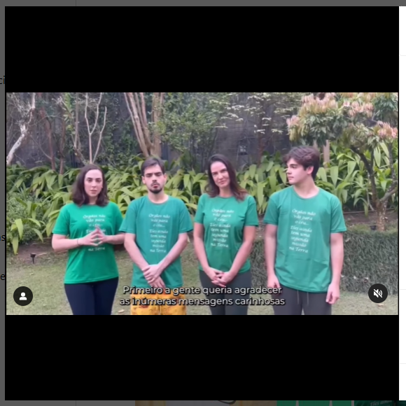 Família de Faustão adere ao '#SetembroVerde' e faz campanha no Instagram para conscientização para a doação de órgãos