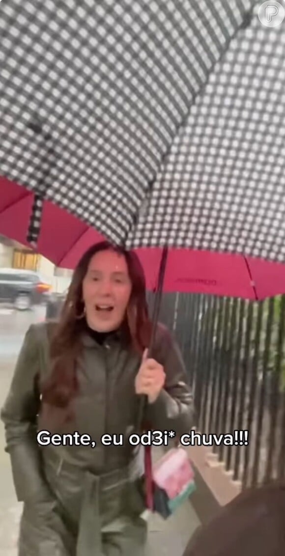 Em um vídeo hilário, Claudia Raia confessa que odeia chuva e brinca com a sua situação