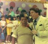 Roque e Silvio Santos em foto no 'Domingo no Parque', nos anos 1980 no SBT. Parceria começou nos anos 1950