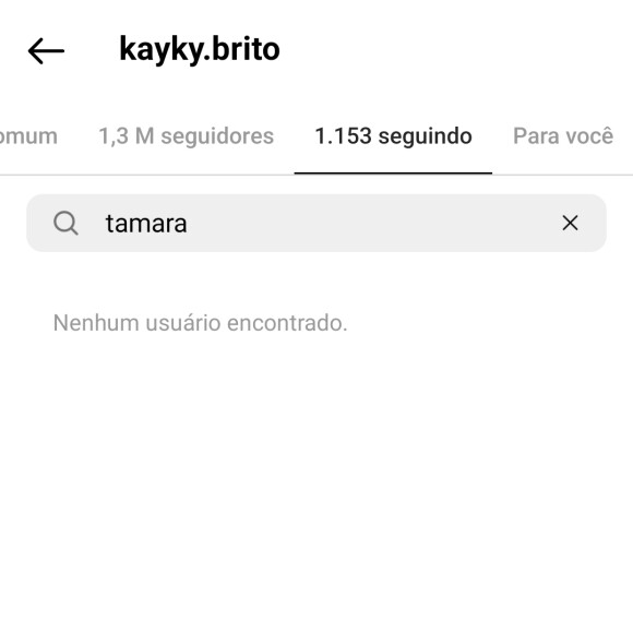 Kayky Brito já não segue a mulher, Tamara Dalcanale, no Instagram, reforçando tese de fim do casamento