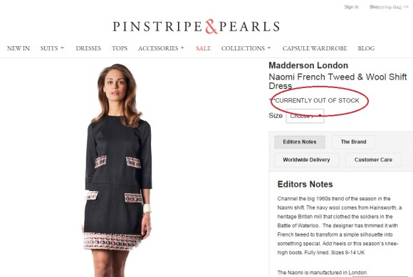 Peça usada por Kate Middleton em evento nesta quinta-feira, 15 de janeiro de 2015, está esgotada no site da grife Madderson. Vestido custa 450 libras esterlinas (cerca de R$ 1.800)