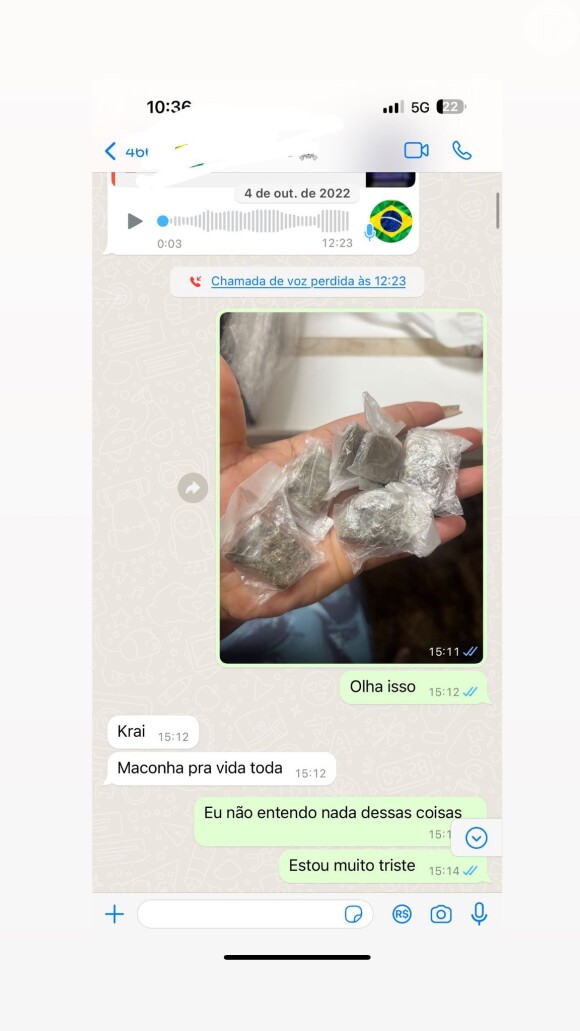 Jojo Todynho mostrou a maconha encontrada em sua casa, que seria de Lucas Souza