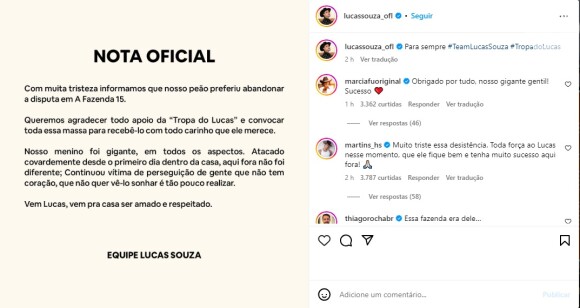 A Fazenda 2023: equipe de Lucas Souza detonou participantes do reality nas redes sociais