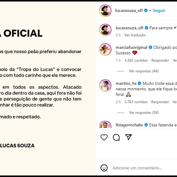 A Fazenda 2023: equipe de Lucas Souza detonou participantes do reality nas redes sociais