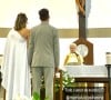 Mulher de Paulinho Vilhena, Maria Luiza escolheu um vestido simples e versátil para o casamento