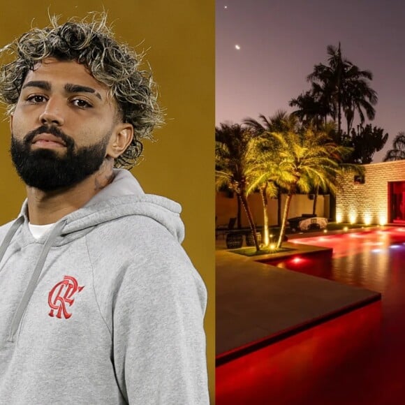 Mansão de Gabigol passa por reforma e ganha luz vermelha, bar personalizado e porta com detalhe que chama atenção