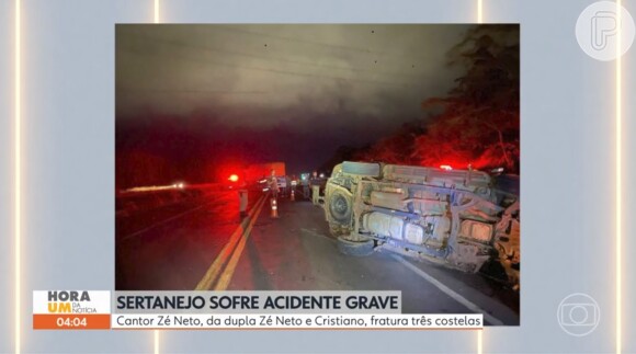 Zé Neto quebrou três costelas em grave acidente de carro, mas não apresentou outras complicações