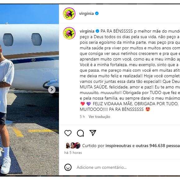 Zé Felipe e Virgínia dão parabéns para a mãe da influenciadora Margareth Serrão de forma inusitada