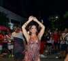 Viviane Araujo roubou a cena no último ensaio de rua do Salgueiro para o Carnaval 2024, realizado na noite desta quinta-feira (14)