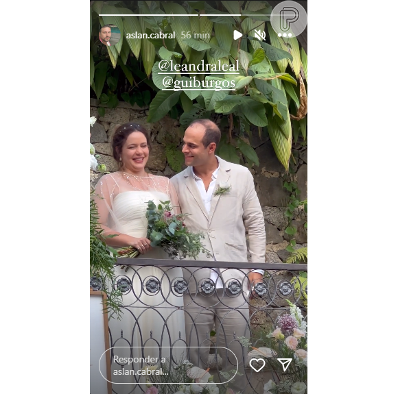 Leandra Leal e Guilherme Burgos estão juntos há quatro anos e já haviam se 'casado' em 2020