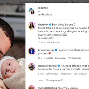 MC Mirella e Dynho Alves divulgaram as primeiras fotos da filha, Serena