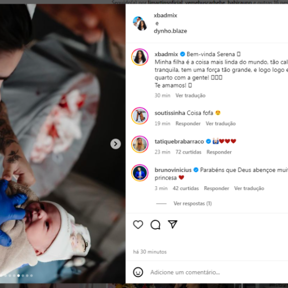 Nascimento da filha de MC Mirella e Dynho Alves: 'Minha filha é a coisa mais linda do mundo, tão calminha, tão tranquila, tem uma força tão grande', disse a funkeira
