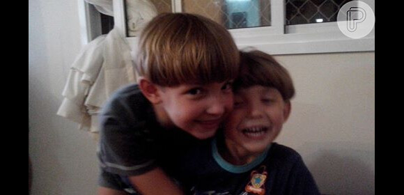 Marco sempre compartilha fotos dos enteados, Marco Aurélio, 6 anos, e Murilo, 3
