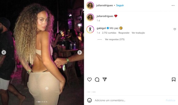 Interação entre Julia Rodrigues e Gabigol deixou fãs em alerta para suposto namoro