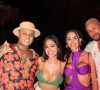 Em uma das fotos, Neymar surgiu ao lado de Bruna Biancardi e o casal Giovanna Roque e MC Ryan