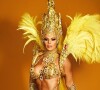 Viviane Araujo é a rainha de bateria do Salgueiro e usou fantasia poderosa em dourado