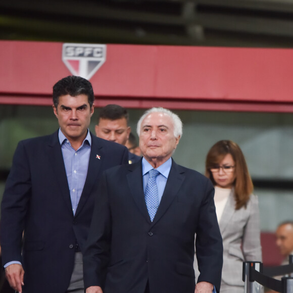 O ex-presidente Michel Temer marcou presença no velório de Abilio Diniz