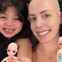 Tratando câncer e careca, Fabiana Justus e marido combinam pijama com os filhos em festa intimista de 5 anos das gêmeas