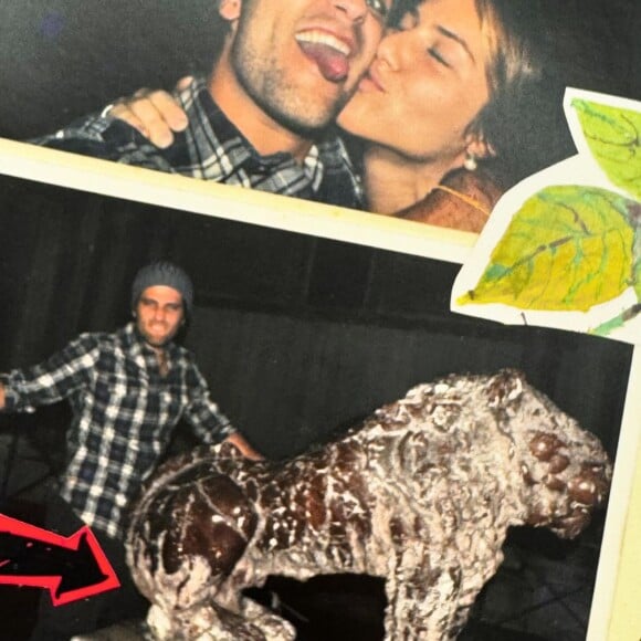 Giovanna Ewbank postou uma foto inusitada de Bruno Gagliasso fazendo gestos obscenos com uma estátua