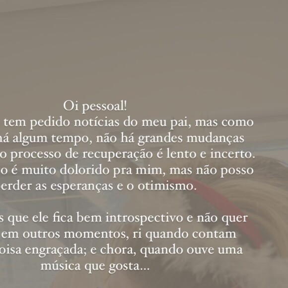Filha de Mingau, baixista do Ultraje a Rigor, postou mensagem para falar do estado de saúde do pai